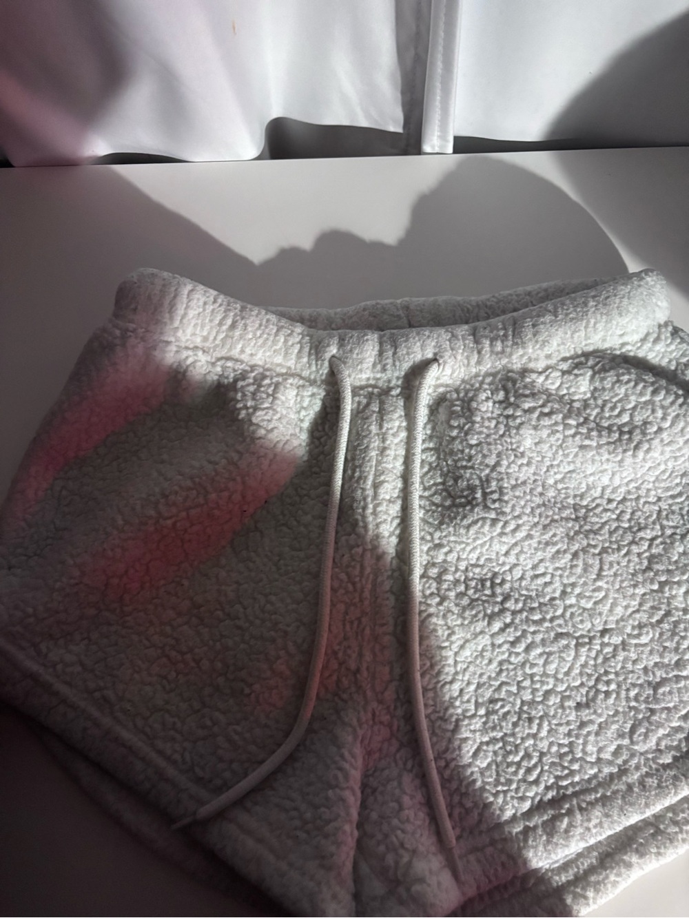 Ardene White Sherpa Athletic Lounge Shorts